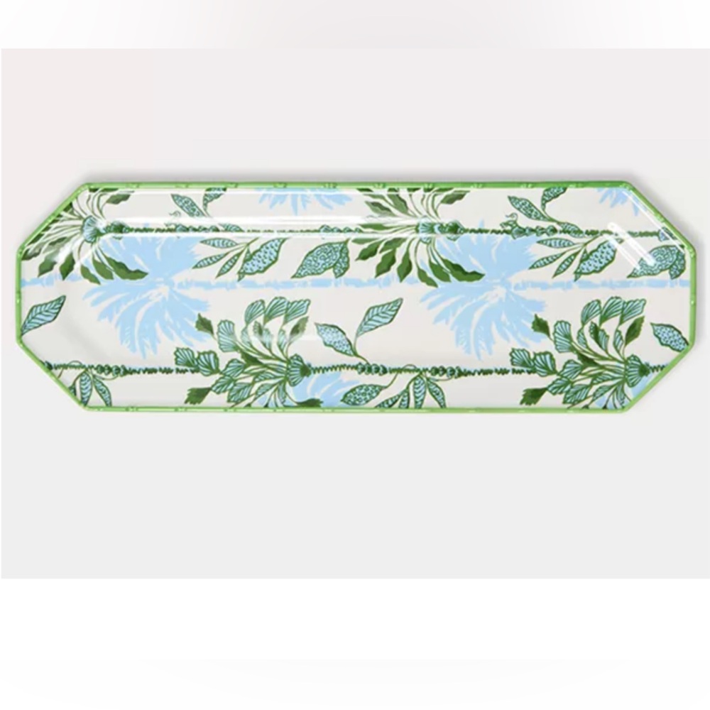 Lilly Pulitzer Green and Blue Leaf Platter Set - Picture 2 of 11